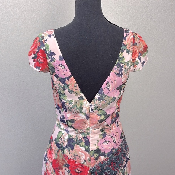 Free People La Fleur Maxi Dress Floral Pink Lace Patchwork Mix Print Romantic 6 - Picture 7 of 9